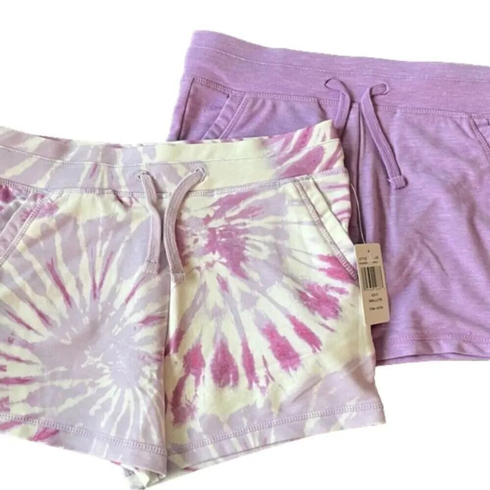 32 Degrees Girl's  Shorts Tye Dye Purple 2 Pack Size Small NWT